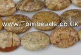CPT251 15.5 inches 13*18mm oval picture jasper beads wholesale