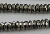 CPY216 15.5 inches 4*10mm faceted rondelle pyrite gemstone beads