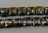 CPY316 15.5 inches 10*10mm square pyrite gemstone beads wholesale