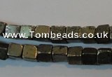 CPY350 15.5 inches 4*4mm cube pyrite gemstone beads wholesale