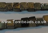CPY351 15.5 inches 6*6mm cube pyrite gemstone beads wholesale