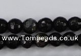 CPY501 15.5 inches 6mm faceted round natural chalcopyrite beads