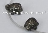 CPY558 Top drilled 13*18mm tortoise pyrite gemstone beads