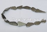 CPY585 15.5 inches 18*25mm - 16*35mm freeform pyrite gemstone beads