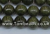 CPY755 15.5 inches 14mm round pyrite gemstone beads wholesale