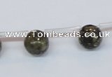 CPY782 Top drilled 10mm round pyrite gemstone beads wholesale