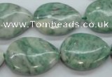 CQJ66 15.5 inches 18*25mm flat teardrop Qinghai jade beads wholesale