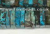 CRB1083 15.5 inches 5*20mm - 6*22mm faceted heishi ocean agate beads