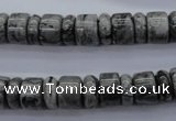 CRB126 15.5 inches 4*10mm & 7*10mm rondelle grey picture jasper beads