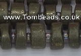 CRB1262 15.5 inches 7*14mm tyre matte pyrite gemstone beads