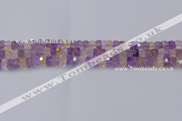CRB1807 15.5 inches 4*6mm faceted rondelle ametrine beads