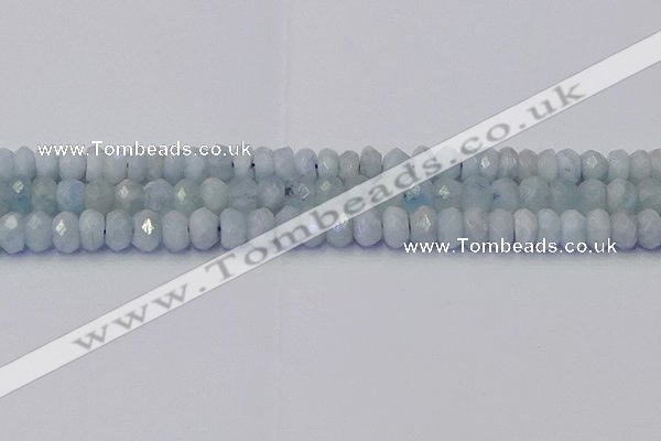 CRB1826 15.5 inches 5*7mm faceted rondelle aquamarine beads