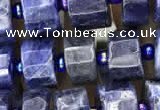 CRB2135 15.5 inches 7mm - 8mm faceted tyre sodalite gemstone beads