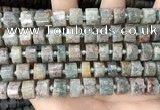 CRB2302 15.5 inches 10mm - 11mm faceted tyre ghost gemstone beads