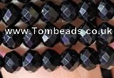 CRB2651 15.5 inches 3*4mm faceted rondelle black spinel beads