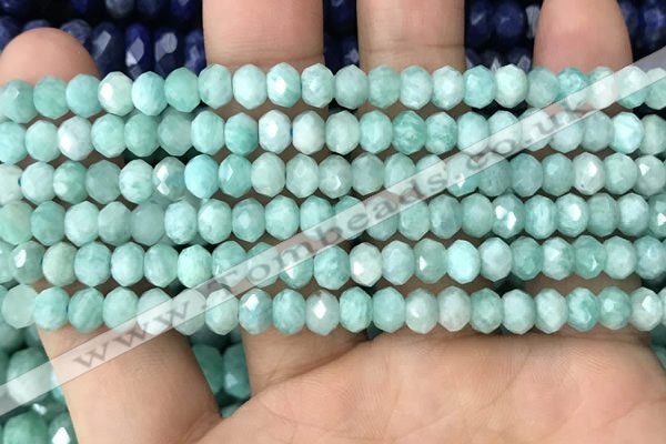 CRB3071 15.5 inches 4*6mm faceted rondelle amazonite gemstone beads