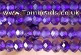 CRB3103 15.5 inches 2*3mm faceted rondelle tiny amethyst beads