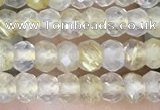 CRB3148 2.5*4mm faceted rondelle tiny golden rutilated quartz beads