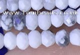 CRB3165 15.5 inches 2.5*4mm faceted rondelle tiny white howlite beads