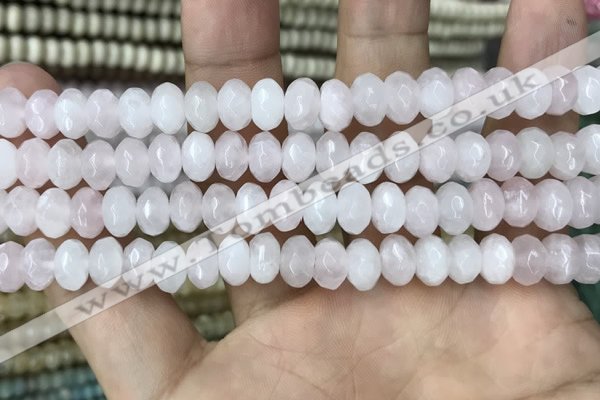 CRB4110 15.5 inches 5*8mm faceted rondelle rose quartz beads