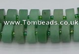 CRB474 15.5 inches 7*12mm tyre green aventurine beads wholesale