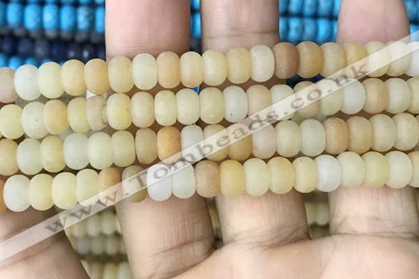 CRB5052 15.5 inches 5*8mm rondelle matte yellow aventurine beads