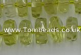 CRB573 15.5 inches 6*10mm faceted rondelle lemon quartz beads
