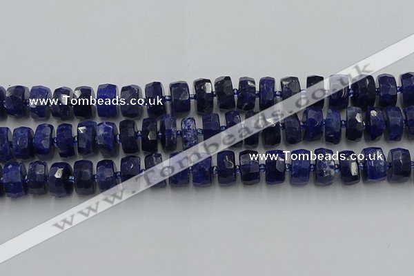 CRB583 15.5 inches 8*14mm faceted rondelle sodalite beads