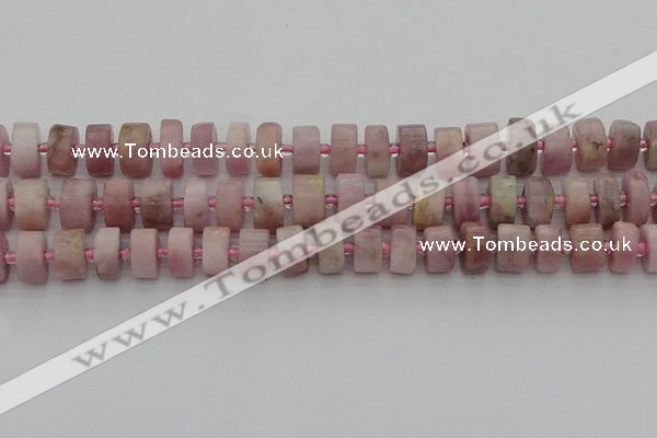 CRB653 15.5 inches 6*12mm tyre pink kunzite gemstone beads