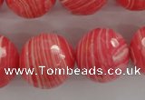 CRC408 15.5 inches 20mm faceted round synthetic rhodochrosite beads