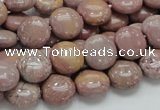 CRC72 15.5 inches 12mm flat round rhodochrosite gemstone beads