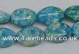 CRF126 15.5 inches 13*18mm oval dyed rain flower stone beads