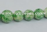 CRF192 15.5 inches 10mm - 20mm round dyed rain flower stone beads