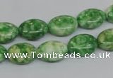 CRF204 15.5 inches 10*14mm oval dyed rain flower stone beads