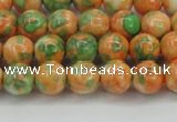 CRF309 15.5 inches 8mm round dyed rain flower stone beads wholesale