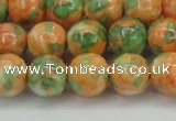 CRF312 15.5 inches 14mm round dyed rain flower stone beads wholesale