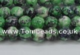 CRF349 15.5 inches 4mm round dyed rain flower stone beads wholesale