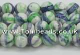 CRF387 15.5 inches 6mm round dyed rain flower stone beads wholesale