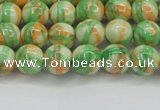 CRF417 15.5 inches 6mm round dyed rain flower stone beads wholesale