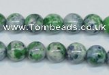CRF45 15.5 inches 10mm round dyed rain flower stone beads wholesale
