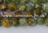 CRH541 15.5 inches 6mm faceted nuggets rhyolite beads wholesale