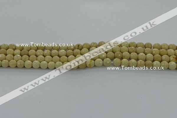CRI210 15.5 inches 4mm faceted round riverstone beads wholesale