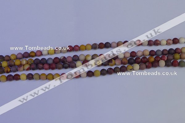 CRO1000 15.5 inches 4mm round matte mookaite gemstone beads