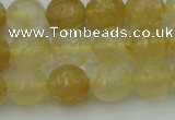 CRO1033 15.5 inches 10mm faceted round yellow watermelon quartz beads