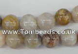 CRO316 15.5 inches 12mm round bamboo leaf agate beads wholesale