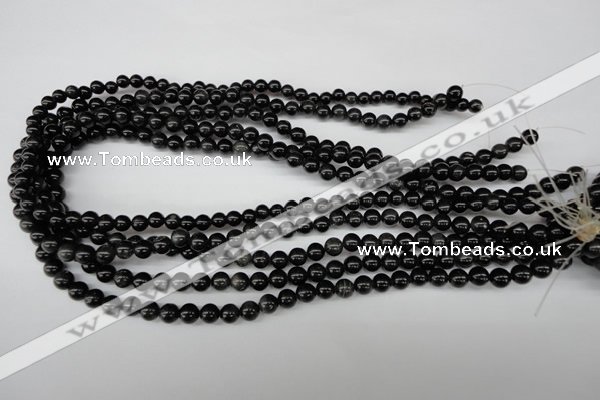 CRO32 15.5 inches 6mm round black obsidian gemstone beads wholesale