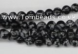CRO39 15.5 inches 6mm round snowflake obsidian beads wholesale