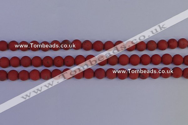 CRO943 15.5 inches 10mm round matte red jasper beads wholesale