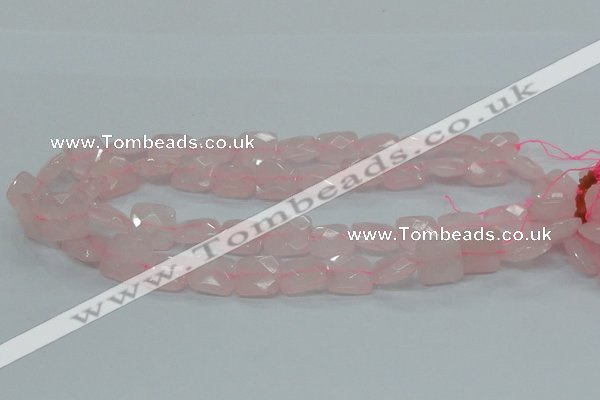 CRQ101 15.5 inches 14*14mm faceted square natural rose quartz beads