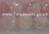 CRQ132 15.5 inches 12mm faceted round natural rose quartz beads